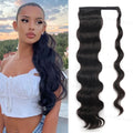 24 Inch Body Wave Ponytail Hair Extension Clip in Synthetic Curly Wavy Ponytail Hairpieces for Women