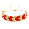 Go2BoHo Red Heart Bracelet Fashion Jewelry Gold Plated Miyuki Seed Bead Handmade Woven Adjustable Trendy Bracelets for Women