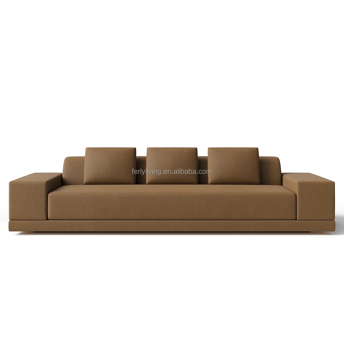 FERLY Modern Luxury Three-Seater Sofa Set Home and Commercial Space Fabric Modular Living Room Design for Apartments and Malls