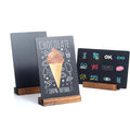 Menu Chalkboard Stand Tabletop Chalkboard with Wood Base Double-Sided Chalkboard Sign for DIY Home Decoration