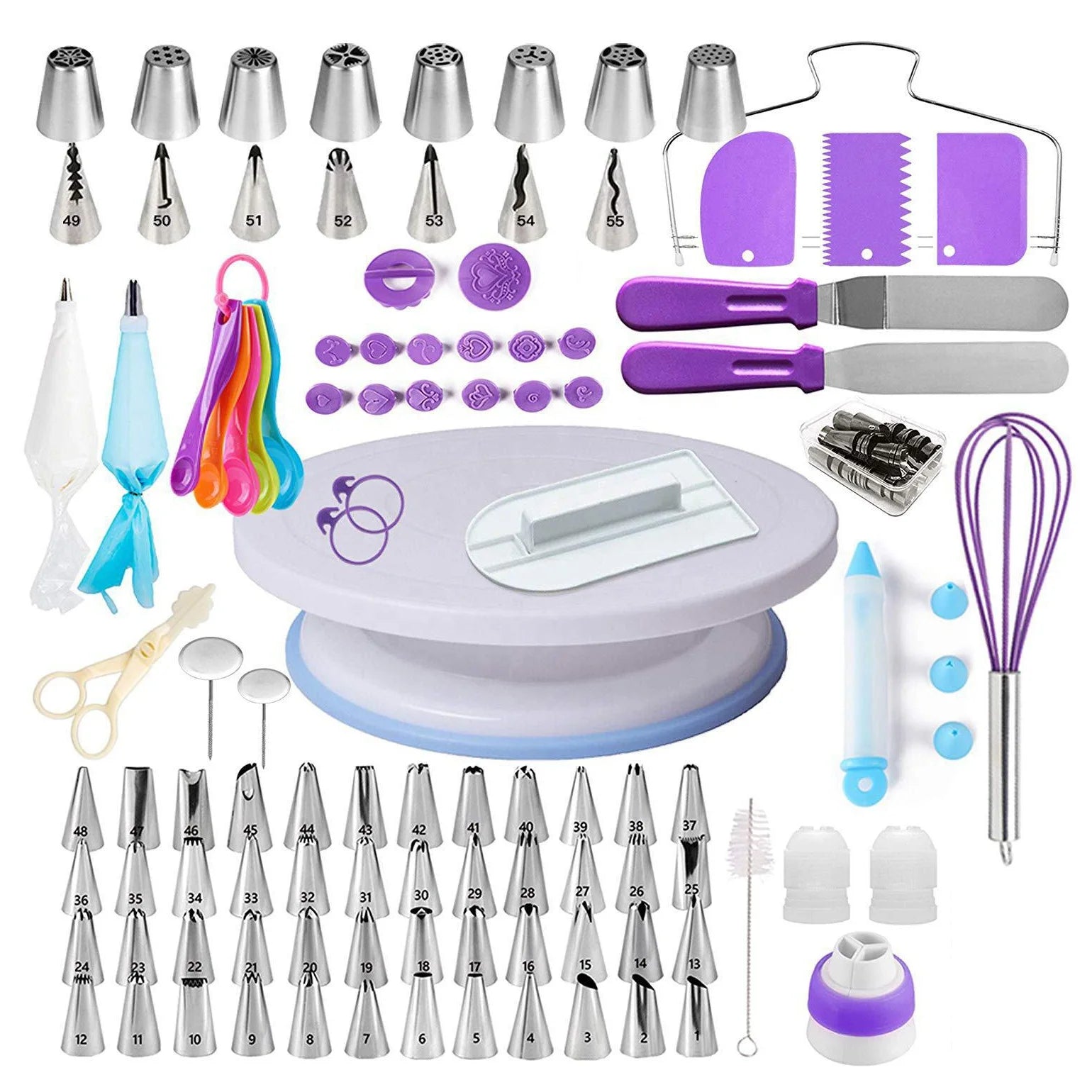YJ Wonderful 137pcs Custom Baking Tool Kit Plastic Cake Decorating Supplies Set for Bakery and Pastry Tools