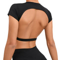 High   Crop Tops for Women  Quick Dried Backless  Yoga Top Outdoor Running Fitness Backless  T-Shirt