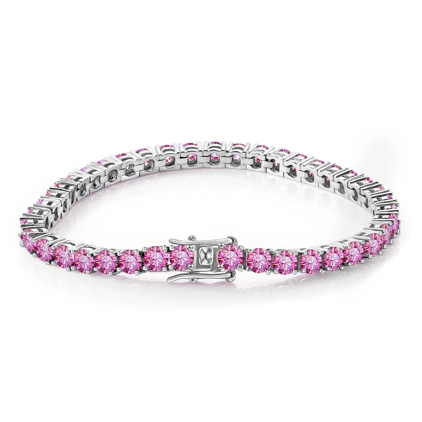 Fengzuan Hip Hop Jewelry 925 Sterling Silver 5mm Moissanite Diamond Bracelet Moissanite Color Tennis Chain