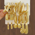 3pairs/Set New Fashion Gold  Retro Star Geometric Stud Earrings Set for Women Jewelry Set Party Gift