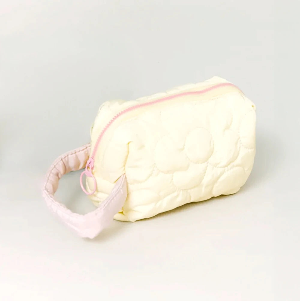 Custom Puffer Makeup Bag Down Cotton-Filled Cosmetic Bag Small Floral Quilt Winter Pouch Brushes Storage Bag for Women