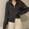 OEM/ODM Custom Logo Design Classic Casual Women's Long Sleeve Stand Collar Cardigan New Half Zip up Pullover for Winter