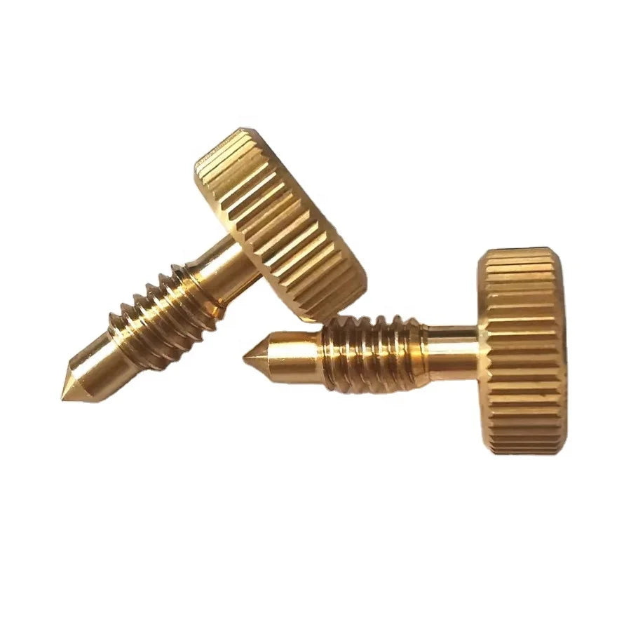 High Precision Custom Shoulder Thumb Screw Knob Brass Knurled Head Thumb Screws Metric UNF UNC