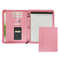 ModernQiu A4 Size Custom PU Leather Business Portfolio Pink Custom Padfolio Folder No Minimum Custom Filing Products