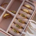 Angel Number Ring 111-999 Engraved Numbers 18k Gold Stainless Steel Waterproof Rings Men Women Jewelry