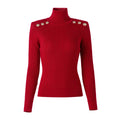 Autumn Winter Wool Blends Turtleneck Solid Color Skinny Women Basic Casual Pullovers Slim Fitted Lady Knits Red Sweater