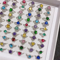 Mixed Silver Plated Exquisite Light Luxury Micro Set Zircon Crystal Rings for Women Wedding Jewelry Wholesale