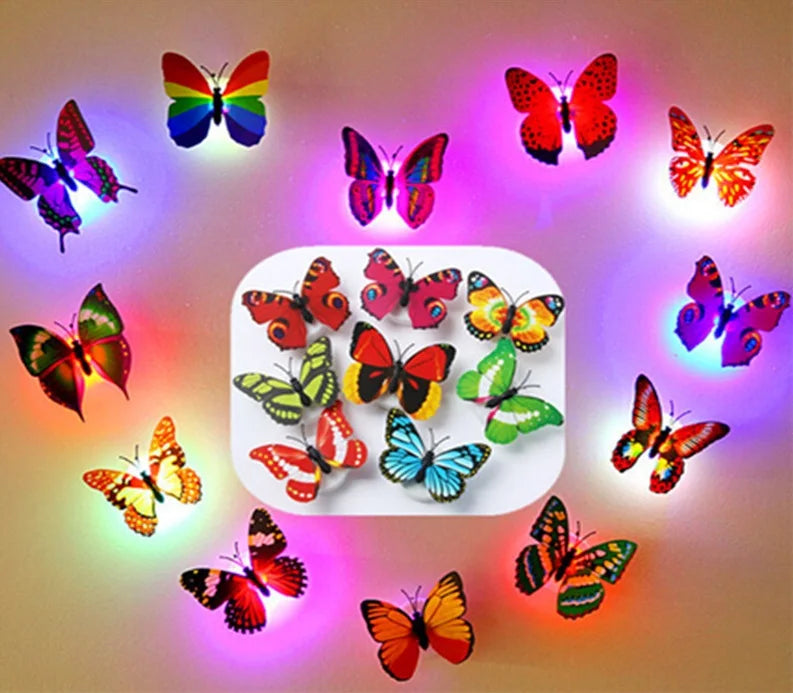SD140 Hstyle Random Color Butterfly Wall Decals LED Night Light Butterflies Decor