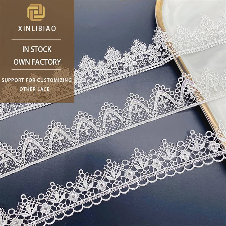 Manufacturers Wholesale Dress Wedding Dress Accessories Dress Decoration Water Soluble Polyester Beads Lace Sequin Lace