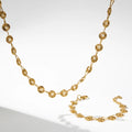 YF3898 Stainless Steel Niche Unique Waterproof Jewelry Set 18k Gold Plated Geometric Spiral Disk Necklace Non Tarnish Bracelet MegaBDM