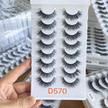 SEVERBEAUTY Qingdao Wholesale 10 Pairs Handmade Soft False Eyelashes Custom 3d Mink Lashes Full Strip Eyelashes 0.07mm Thickness