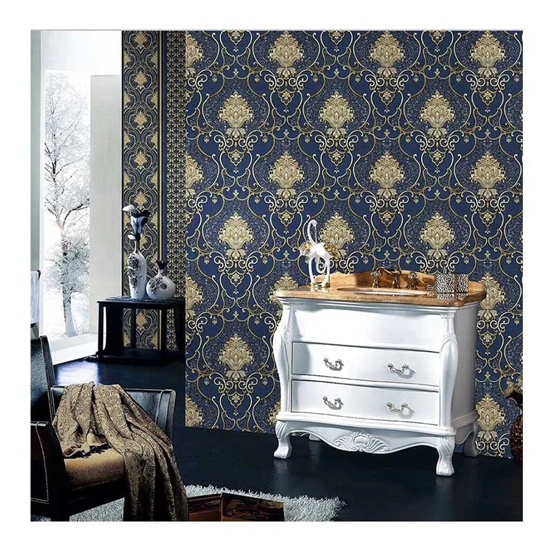 1.06 X 15.6M Italian Style Luxury Damask Design Vinyl Wallpaper Living Room Walls Decoration Waterproof PVC Wallpaper