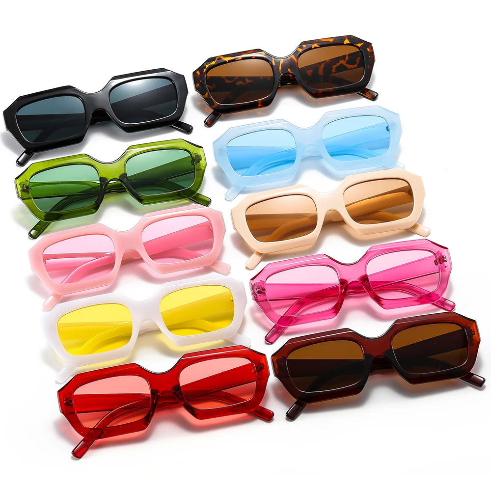 2024 Custom Fashion Sunglasses Men Unisex Sunglasses Jelly Color Female Shades Eyewear Man Sunglass Squared