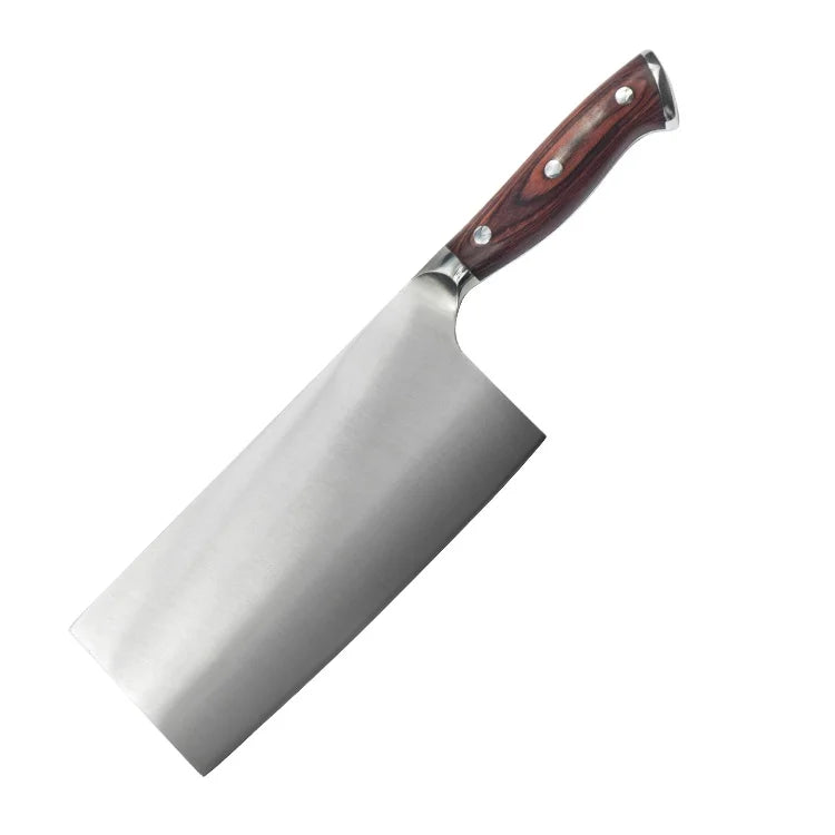 Professional 7 Inch Pakka Wood Handle Stainless Steel Kitchen Cleaver 5CR15 Ambidextrous Eco-Friendly Chinese Kitchen Knife