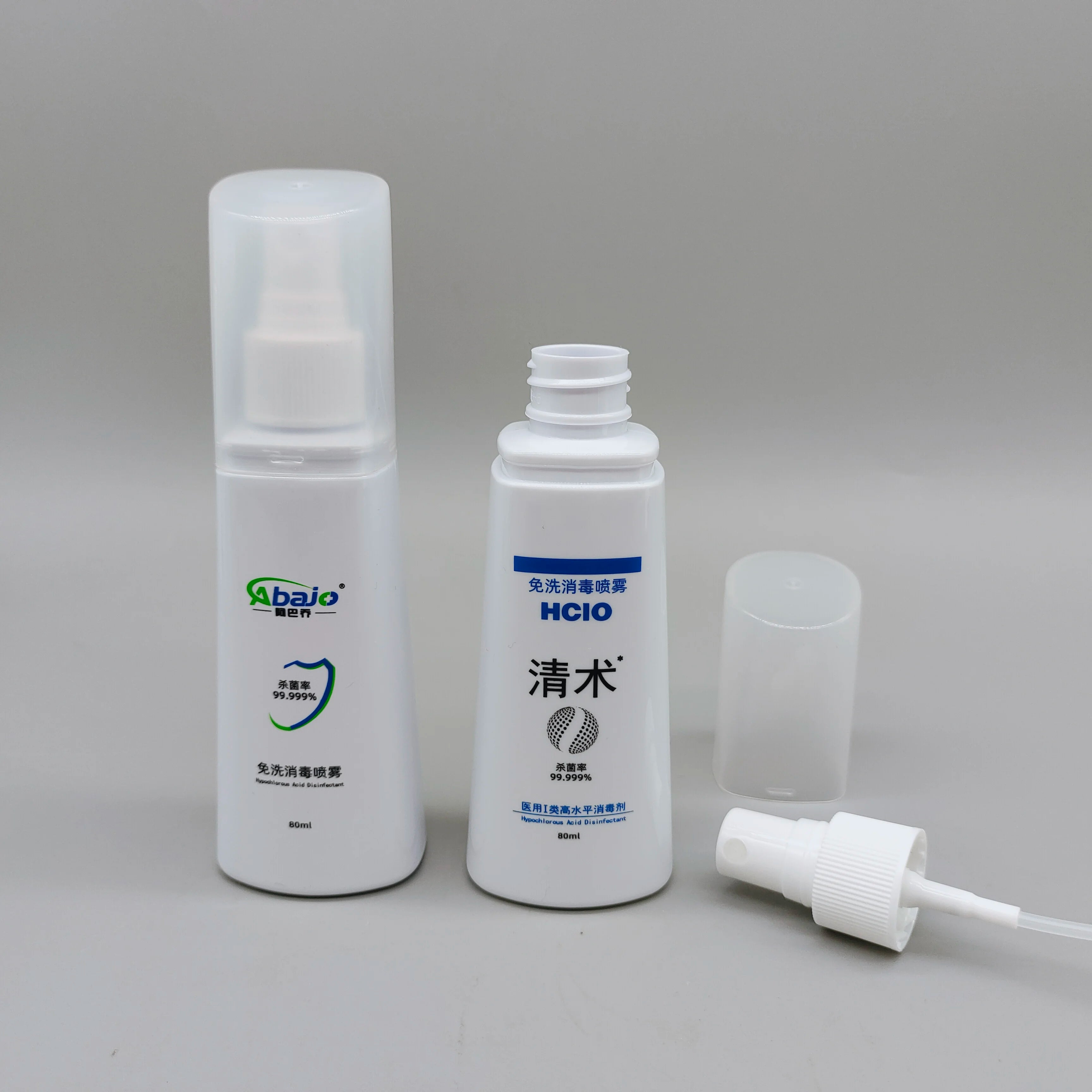 Customized Shape White Unique Lid 80ml PET Pump Sprayer Fine Mist Plastic Spray Bottle for Shampoo & Lotion Customized Printing