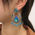Kaimei 2025 Hot New Product Popular Street Style Tassel Inlaid Diamond Earrings Fashion Resin Multi-color Indian Earrings Jhumka