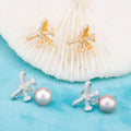 E010893 S925 Pearl Earring 925 Sterling Silver DIY 6-8mm Natural Freshwater Pearl Stud Earring for Women
