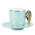 Creative Porcelain Cup and Saucer Set with Wing Handle Eco-Friendly Giveaways for Home or Hotel Use