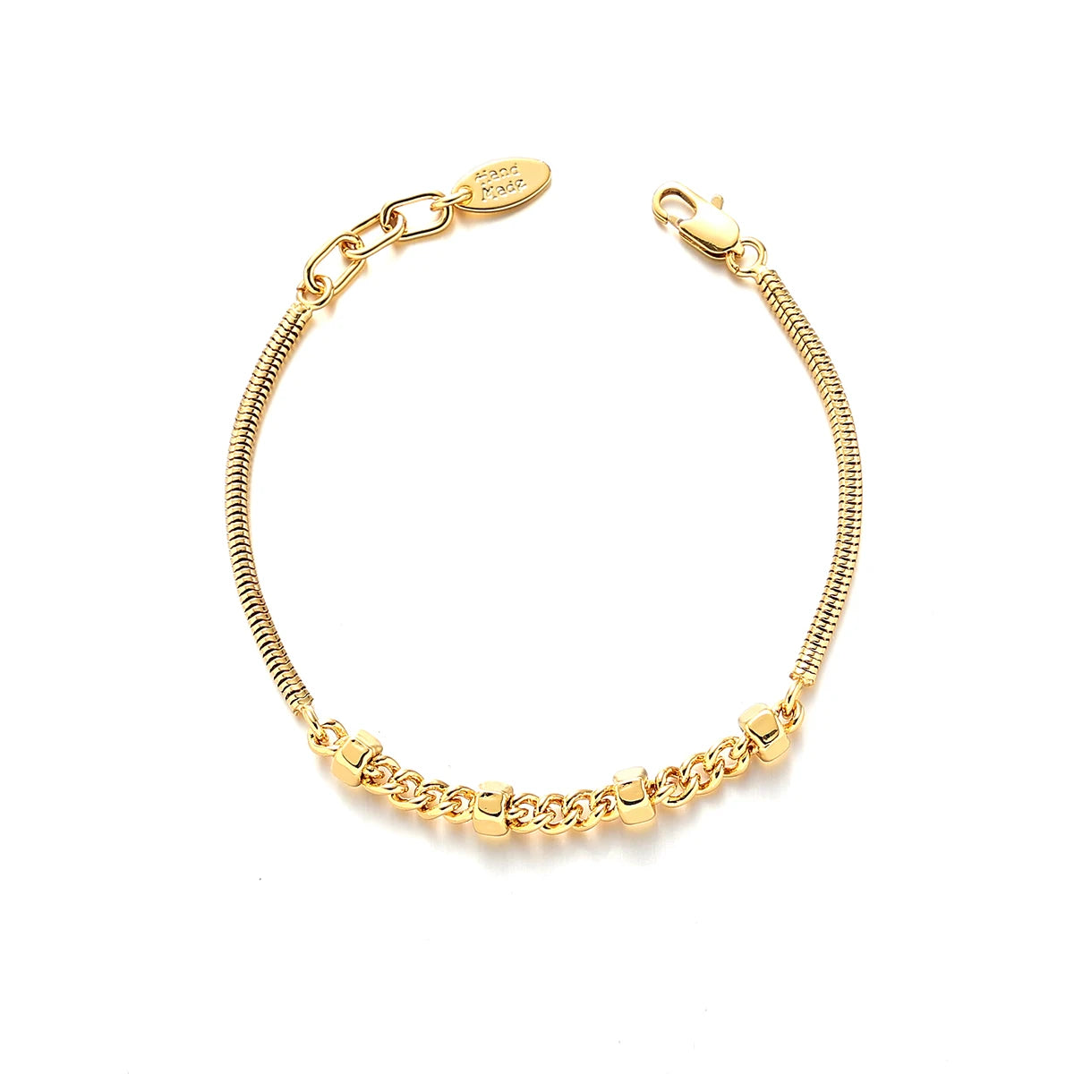 New Arrival Minimalist 18k Gold Plated Copper Bracelet Fashion Design INS Trendy Snake Chain Bracelet for Women