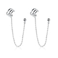 Fashion Fine Jewelry 925 Sterling Silver C Shape Multi-layer Clip  Earrings Wholesale
