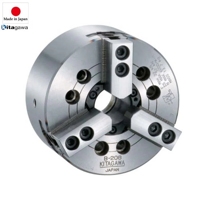 Japan B-208 Power Chuck Japanese Kitagawa Steel High-precision Low-cost Lathe 3 Jaw Hollow Self Centering Hydraulic Chuck