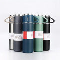 Wholesale 500ml Portable 304 Stainless Steel Vacuum Cup Flask Termos Water Bottle With Soft Silicone Handle and Insulated Lid