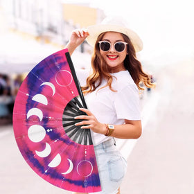 Custom Large Size Clacking Rave Fan Pride rainbow Fan