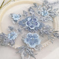 Woven Sequin Fabric Cloth Flower With Bead Iron Designer Embroidered Big Clothing Patches Beaded Patches for Clothes