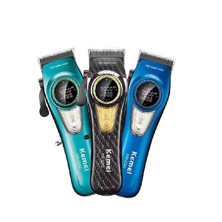KEMEI Km-2242 Hair Clipper Trimmer Brushless Motor Battery Powered Hair Trimmers Commercial Clippers With Charging Base
