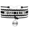 Manufacturer Custom-designed Infinity Love Weightlifting Barbell Charm Weight Lifting Leather Wrap Bracelet
