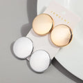 Popular 2024 Gold Silver Plated Korean Jewelry Big Round Mirror Statement Earrings Acrylic Stud Earrings Set for Women