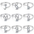 Wholesale Personality Plain Open Index Finger Ring S925 Sterling Silver Ring Meaningful 26 Letters Ring for Women Girls