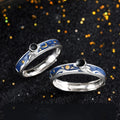 Latest Design Jewelry Astronaut Couple Rings a Pair Wedding Moonstone Rings Birthday Gift Astronaut Adjustable Gemstone Ring