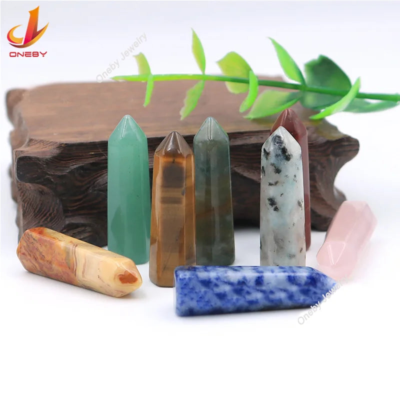 Wholesale Unicuspid Hexagon Healing Stone Healing Natural Craft Crystal Pendant Crystal Point Tower Crystal Craft