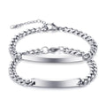 Yiwu Daicy Dainty Glossy bar Bracelet with Custom Engraving Stainless Steel Stacking Bracelet Minimalist Gift for Couple