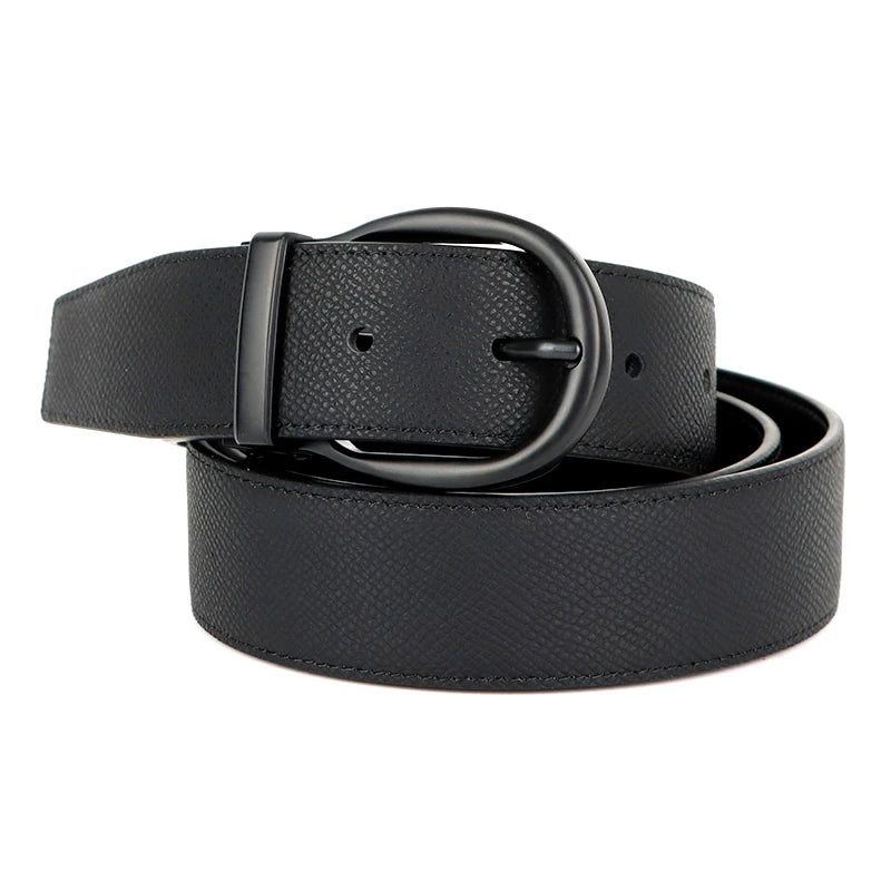 Brand New Customizable logo Men Genuine Leather Belt Black Brown Optional Fashion Casual Pin Buckle Formal Belt