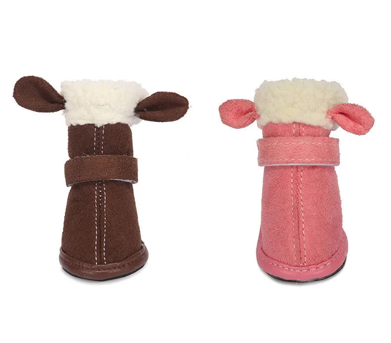 Wholesale Stocked Fleece Winter Snow Dog Shoes Boots