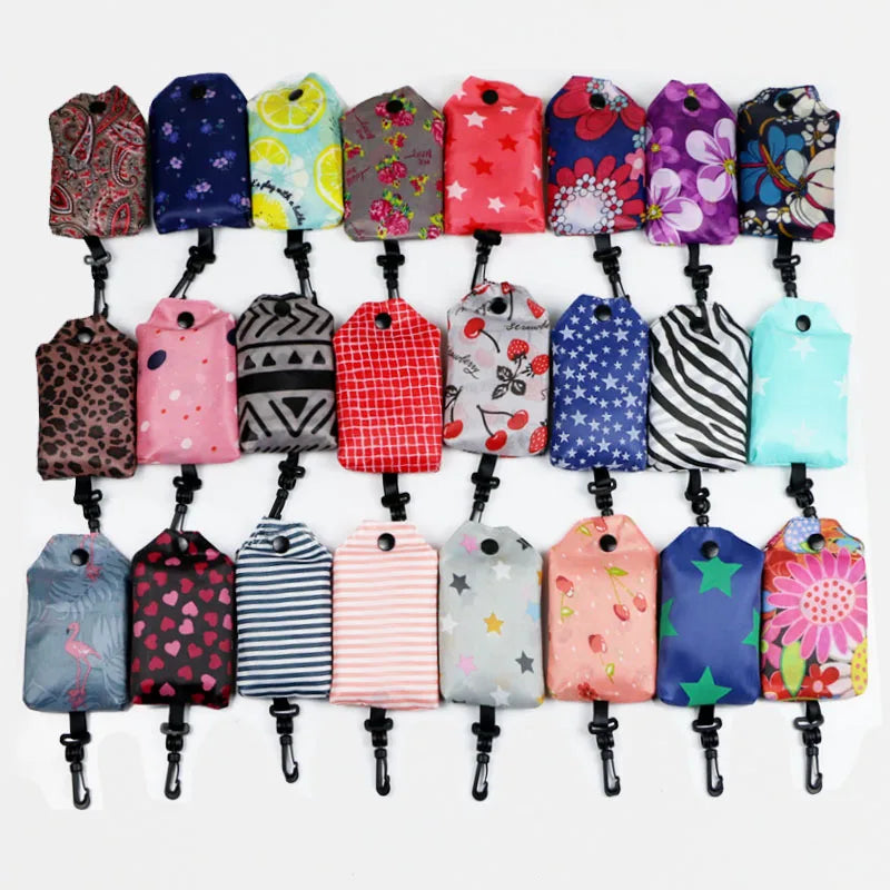 Hot Sale Portable Eco-friendly Recyclable Polyester Shopping Bag Grocery Shopping Bag Foldable Shopping Bags in Stock