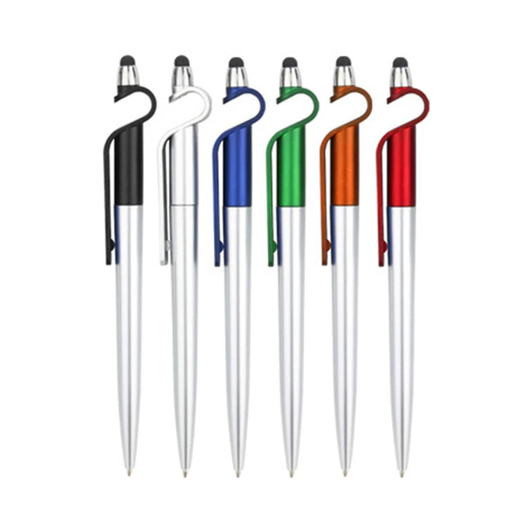 Personalized Logo Feather Ballpoint Pen Cell Phone Holder for Environment-protective Ink Blue/Black Ink-Effective