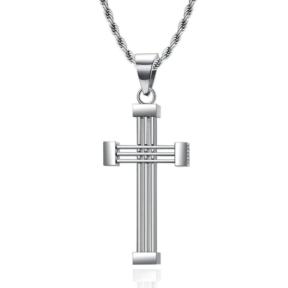 Summer New Men's Stainless Steel Necklace Geometric Pendant Hundreds of Jewelry Street Punk Style Muslim Necklace