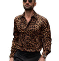 Men's Oversize Digital Printed Leopard Print Turn-down Collar Casual Shirt Polyester/Cotton Eco-Friendly Single Breasted XL