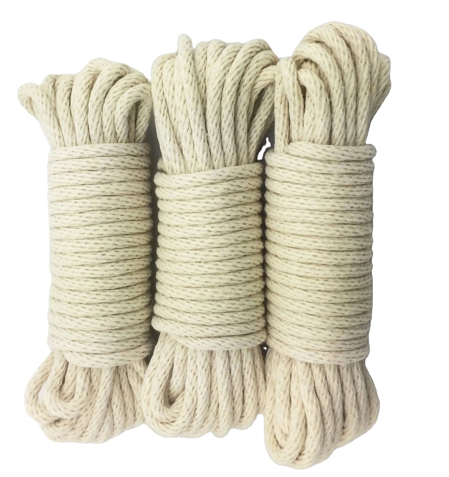 100% Cotton Braided Rope Colored Packaging Material for Secure Fastening