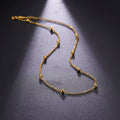 Stainless Steel Beaded Chain Necklace Women Gold Color Choker Necklaces Party Jewelry Valentine's Day Gift for Lover