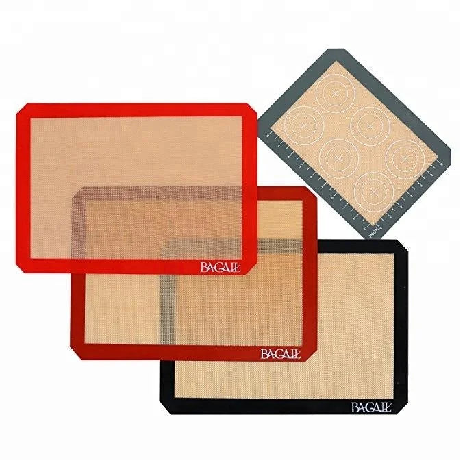 Professional Grade Non-Stick Silicone Liner for Oven Set of 4 Bake Pans & Rolling Mats in Box Packaging