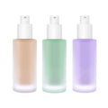 Luxury Cosmetics Packaging Straight Round Clear Frosted 30ml Glass Foundation Bottle with Lotion Pump