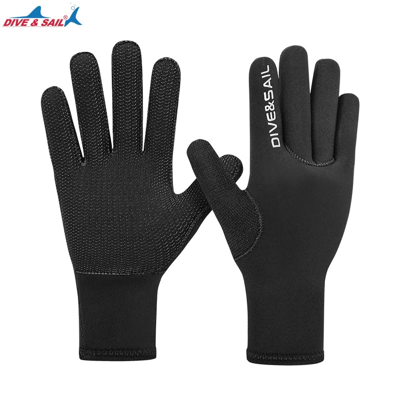 DIVE&SAIL Super Stretch 3mm CR Neoprene Full Finger Waterproof Warm Antiskid Spearfishing Gloves High Quality Swimming Diving